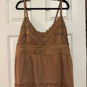 Elegant Tan Lace Women's Top
